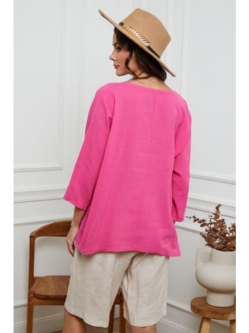 La Compagnie Du Lin Bluzka "Fraiche" w kolorze różowym