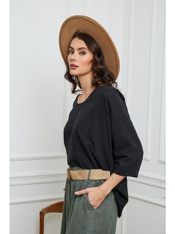 La Compagnie Du Lin Bluzka "Fraiche" w kolorze czarnym
