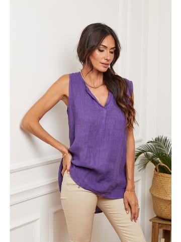 Fleur de Lin Leinen-Top "Harley" in Lila
