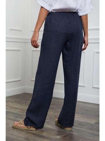 Fleur de Lin Linnen broek "Honas" donkerblauw