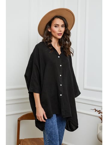 Joséfine Leinen-Hemd in Schwarz