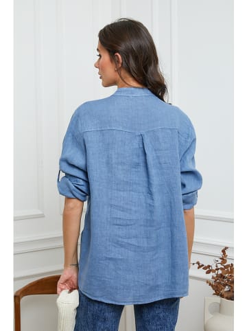 La Compagnie Du Lin Lniana bluzka "Jimenez" w kolorze niebieskim
