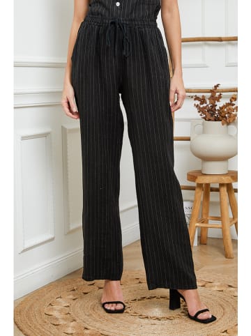 Joséfine Leinen-Hose in Schwarz