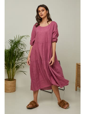 Fleur de Lin Leinen-Kleid "Lantana" in Pink
