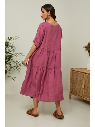 Fleur de Lin Lniana sukienka "Lantana" w kolorze różowym