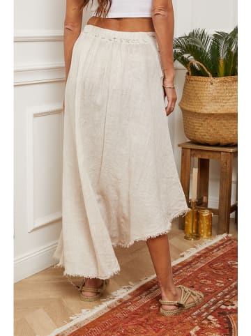 Fleur de Lin Lniana spódnica "Luberon" w kolorze beżowym