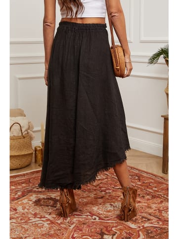 Fleur de Lin Lniana spódnica "Luberon" w kolorze czarnym