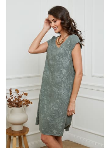 La Compagnie Du Lin Leinen-Kleid in Khaki