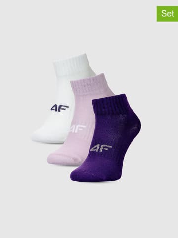 4F 3er-Set: Socken in Lila/ Weiß