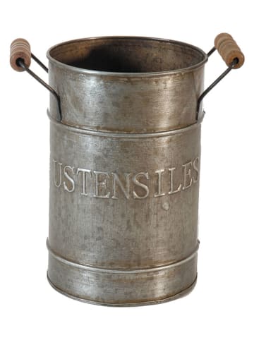 Anticline Wiaderko kuchenne "Ustensiles" w kolorze srebrno-jasnobrązowym - wys. 18 cm