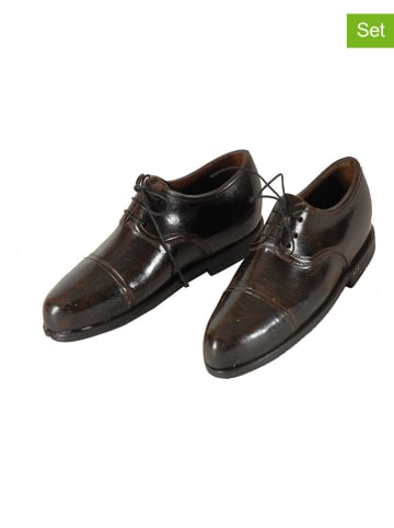 Anticline 2-delige set: decoratieve figuren bruin - (B)15 x (H)6 cm