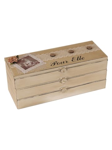 Anticline Opbergbox "Pour Elle" beige - (B)27 x (H)11 x (D)10 cm