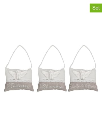 Anticline Poduszki (3 szt.) w kolorze biało-jasnoszarym na drzwi - 13 x 11 cm