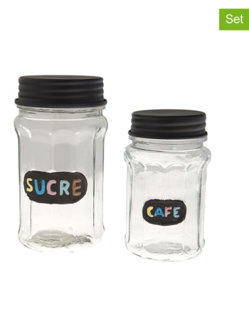 Anticline 2-delige set: voorraadglazen transparant/zwart