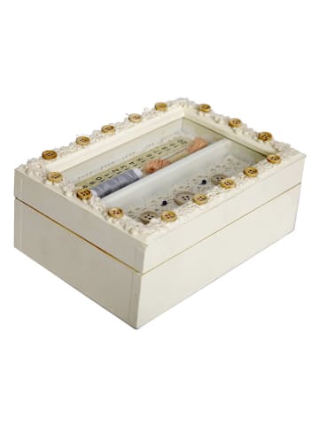 Anticline Nähkasten in Creme - (B)20 x (H)14 x (T)8 cm