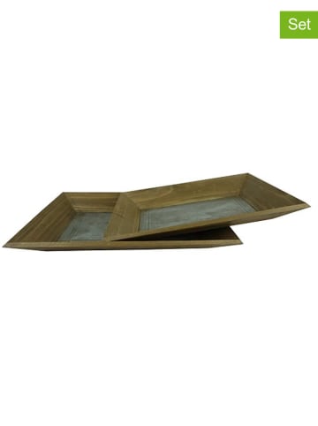 Anticline 2er-Set: Tabletts in Oliv/ Grau