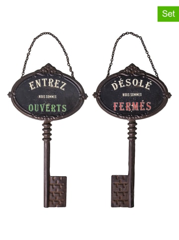 Anticline 2-delige set: bordjes zwart - (B)19 x (H)34,4 cm