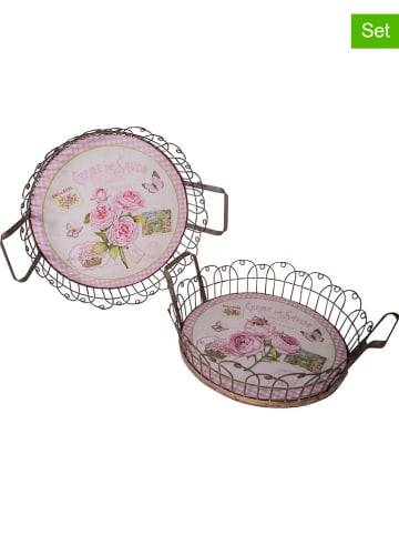 Anticline 2-delige set: dienbladen lichtroze/wit