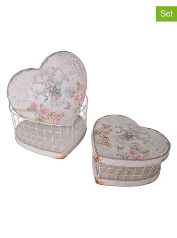 Anticline Pudełka (2 szt.) w kolorze kremowo-jasnoróżowym