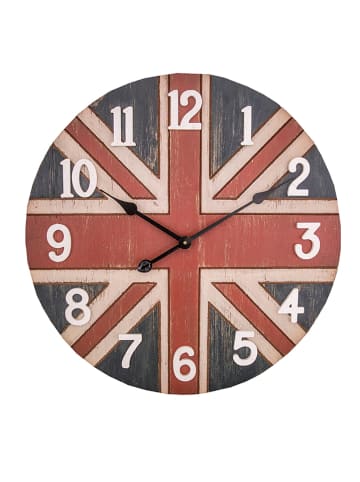 Anticline Zegar ścienny w kolorze czerwono-niebieskim - Ø 60 cm