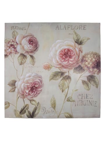 Anticline Kunstdruk op canvas grijs/lichtroze - (B)80 x (H)80 cm