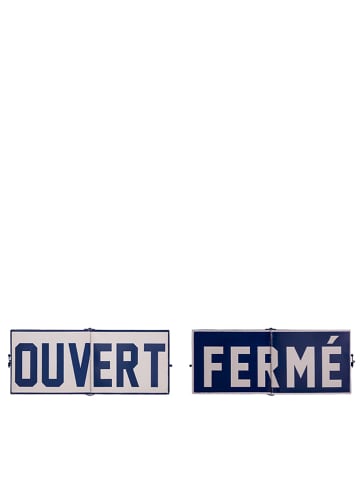 Anticline Dekoschild "Ouvert" in Blau - (B)51 x (H)21 cm