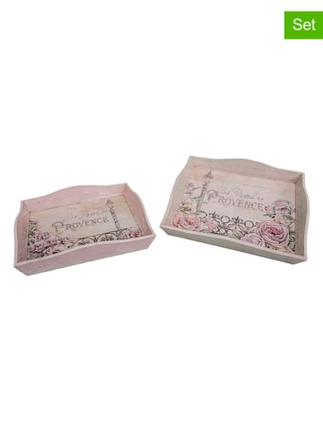 Anticline 2er-Set: Tabletts in Rosa/ Beige