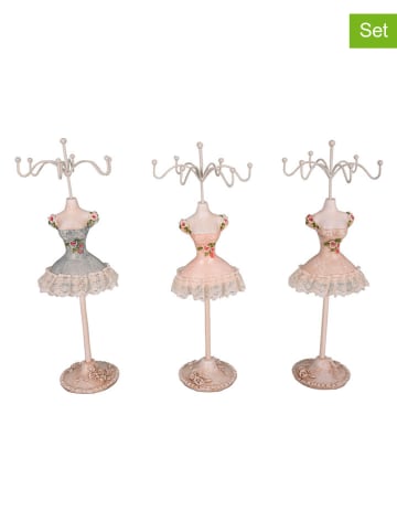 Anticline 3-delige set: sieradenstandaard beige/lichtblauw/lichtroze - (H)25 cm