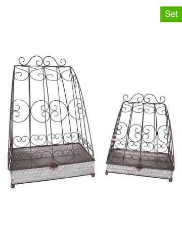 Anticline 2er-Set: Pflanzenbehälter in Braun/ Silber