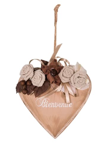 Anticline Zawieszka dekoracyjna "Bienvenue" w kolorze beżowym - 16 x 16 x 3 cm