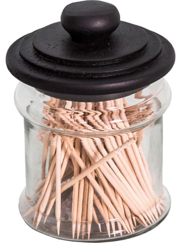 Anticline Tandenstokerhouder transparant/beige - (H)10 x Ø 6,5 cm