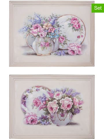 Anticline Druki (2 szt.) w kolorze kremowo-jasnoróżowym na płótnie - 26 x 46 cm