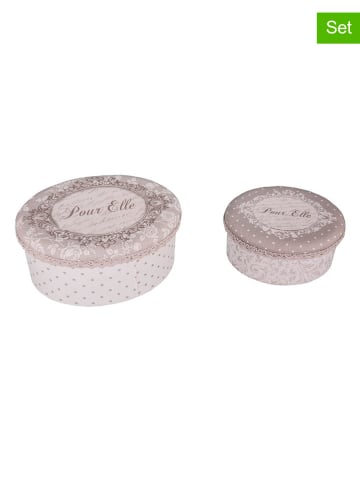 Anticline 2-delige set: opbergdozen wit/beige