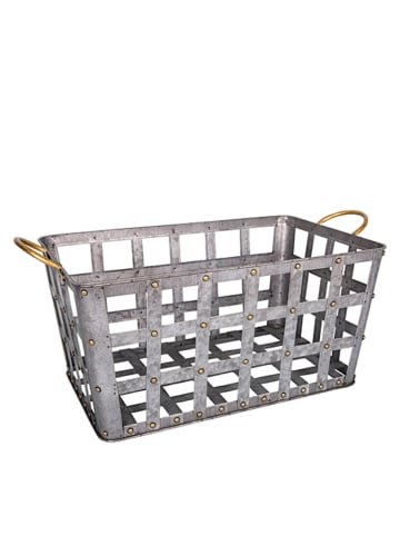 Anticline Korb in Zink - (B)62 x (H)28 x (T)28 cm