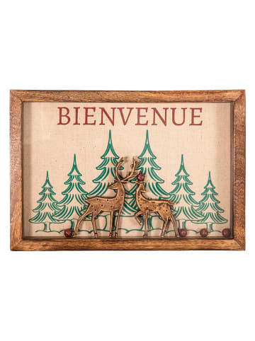 Anticline Ingelijste kunstdruk "Bienvenue" lichtbruin - (B)32 x (H)22 x (T)3 cm