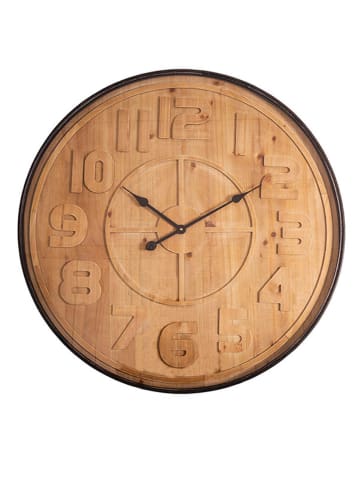 Anticline Wanduhr in Natur - Ø 80 cm