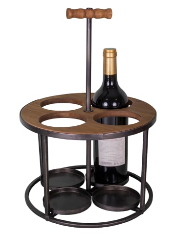 Anticline Stojak w kolorze brązowo-czarnym do butelek - wys. 41 cm