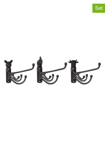 Anticline Wieszaki (3 szt.) w kolorze czarnym - 14,5 x 13,5 x 15,5 cm