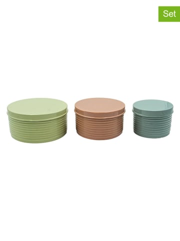 Anticline Pudełka (3 szt.) w kolorze zielono-jasnobrązowo-błękitnym