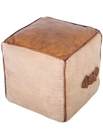 Anticline Poef beige/lichtbruin - (B)40 x (H)40 x (T)40 cm