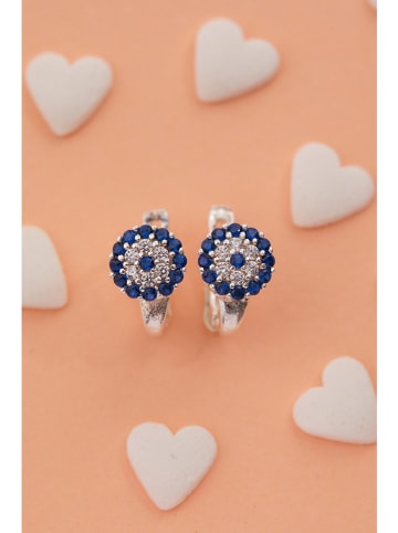 Lodie Silver Zilveren oorringen met edelstenen