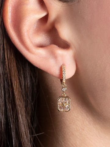 Lodie Silver 3er-Set: vergold. Creolen mit Edelsteinen