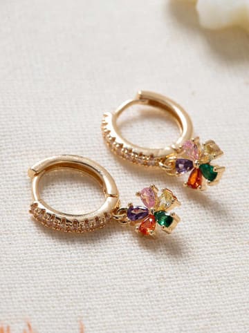 Lodie Silver Vergulde creolen met edelstenen