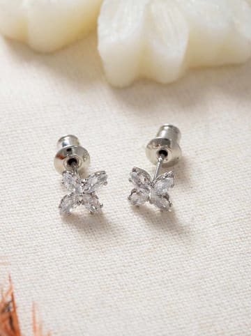 Lodie Silver Posrebrzane kolczyki-wkrętki z cyrkoniami