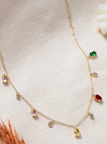 Lodie Silver Vergulde ketting met edelstenen - (L)42 cm