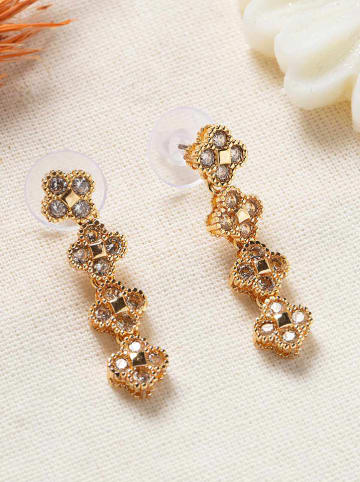 Lodie Silver Vergulde oorstekers met edelstenen