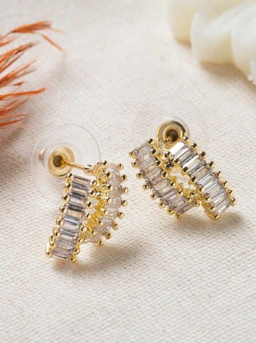 Lodie Silver Vergulde oorstekers met edelstenen