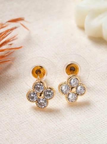 Lodie Silver Vergulde oorstekers met edelstenen