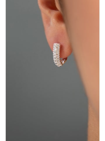 Lodie Silver Zilveren oorringen met edelstenen