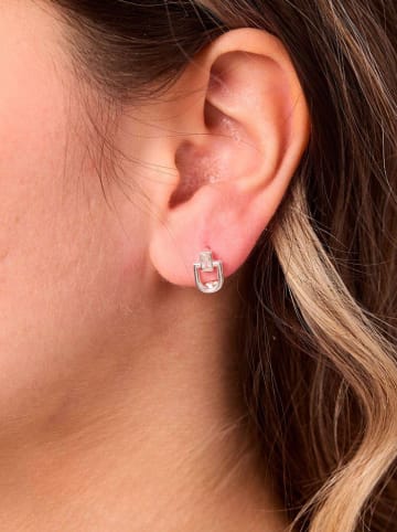 Lodie Silver Zilveren oorringen met edelstenen